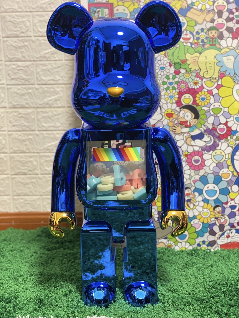 暴力熊 bearbrick积木熊电镀千秋透明关节可响公仔盲盒