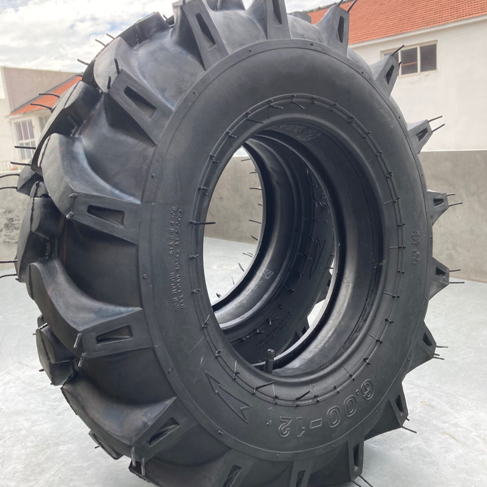 手扶拖拉机前轮胎 600-12 微耕机农用胎 600-12人字胎 16对齿山地车胎