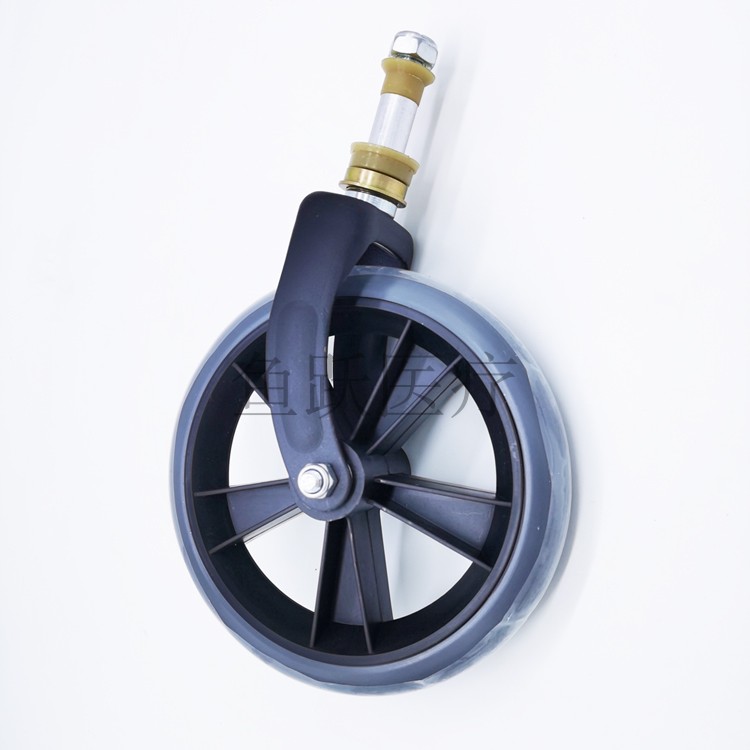 鱼跃yuwell轮椅h050h007h058b配件前叉总成含前轮