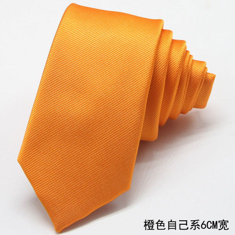 浦发银行领带橙色男士领带拉链懒人领带橙色丝巾橘黄领带橙色8厘米宽