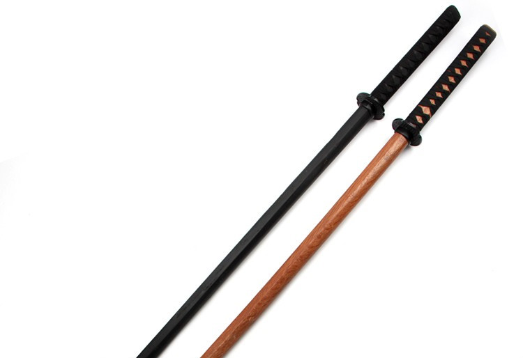 木刀加长14米版黑色棍刀全木质竹制训练拔刀剑术未开刃剑道居合道训练