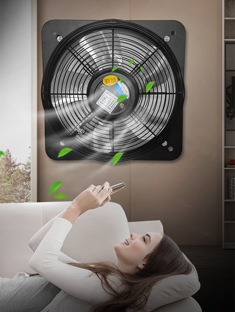 2022升级款出租房简易油烟机10寸12寸14寸排风扇厨房家用窗户强力静音