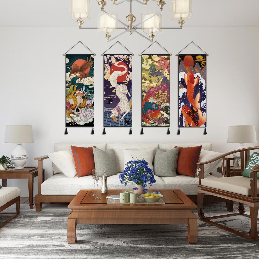 日式装饰画浮世绘日本刺青居酒屋挂画榻榻米客厅背景墙壁画布画01款