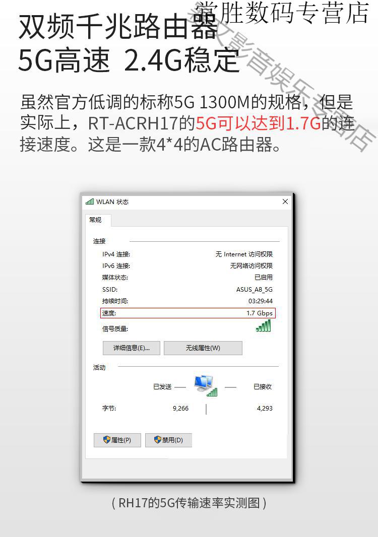 华硕rt-acrh17无线路由器千兆端口家用ac1700m梅林ac2200光纤wi栀司栀