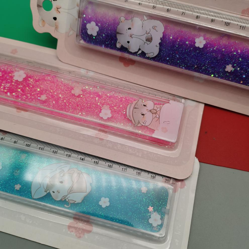 仓梵流沙尺子仙女公主小学生十二星座一套带波浪线直尺学生礼物少女心