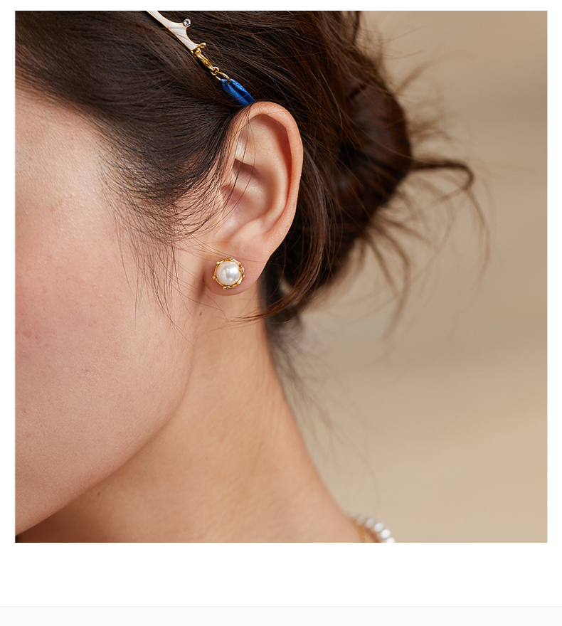 fellala翡拉拉甜心系列珍珠耳钉少女甜美气质简约珐琅珍珠耳饰女 商场