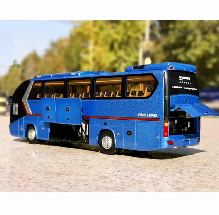 合金客车大巴模型原厂1:38厦门金龙 龙威xmq6129y5仿真公交车模型