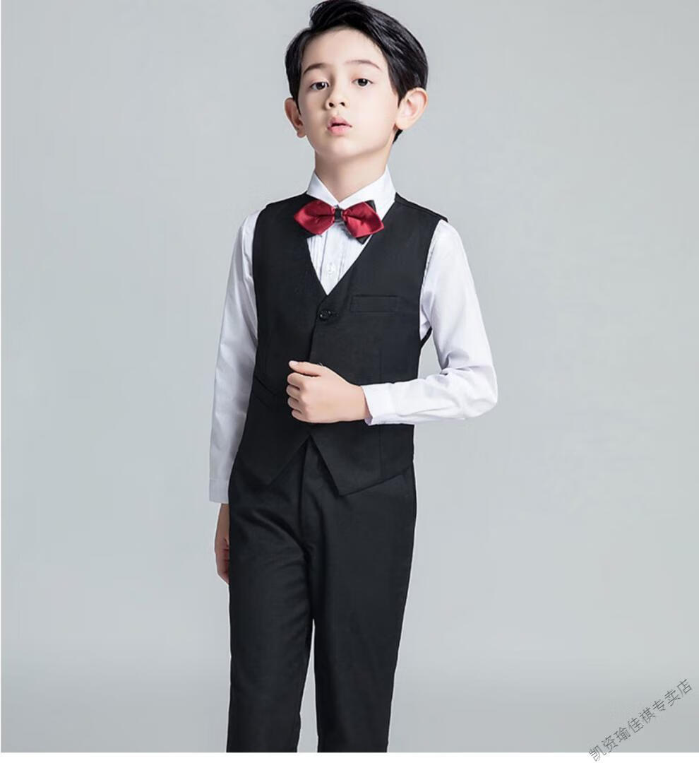 儿童演出服男童钢琴演奏礼服套装小主持人服装男孩西装小西服学生花童