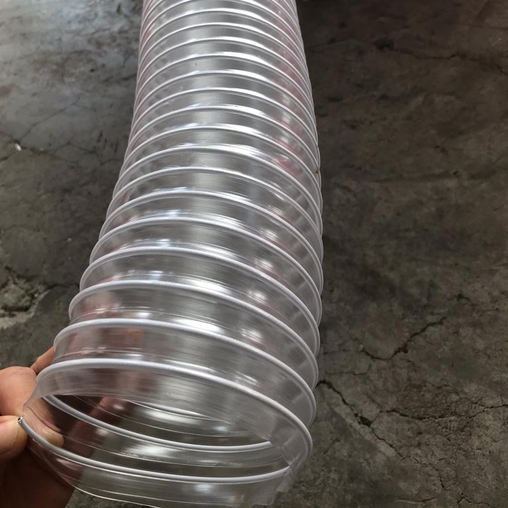 pvc工业吸尘风管伸缩软管透明木工雕刻机除尘管道通风管内径100m加厚