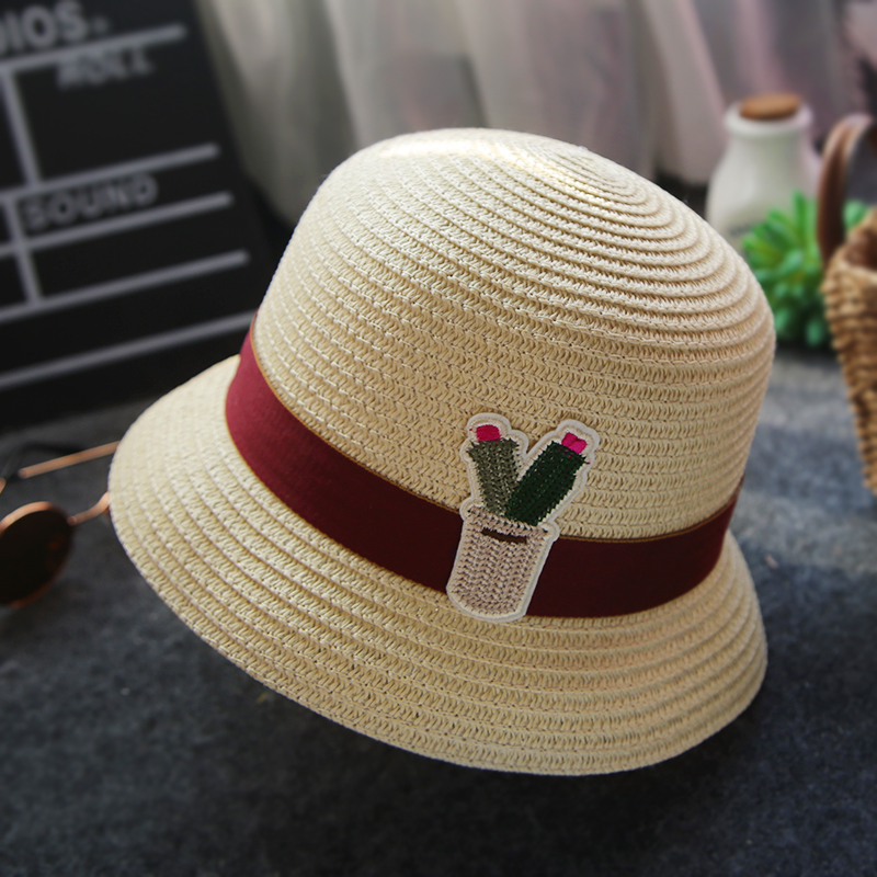 帽男童女夏季宝宝帽子儿童草帽沙滩遮阳帽女童公主帽太阳男童夏天凉帽