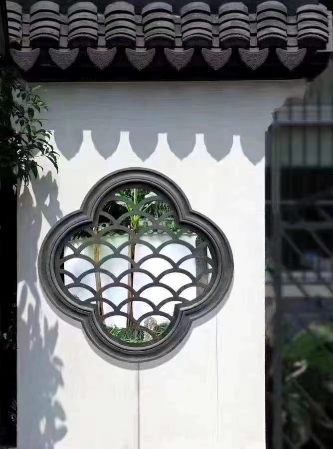 砖雕中式镂空花窗 仿古镂空窗花砖雕中式外墙围墙预制水泥花窗庭院