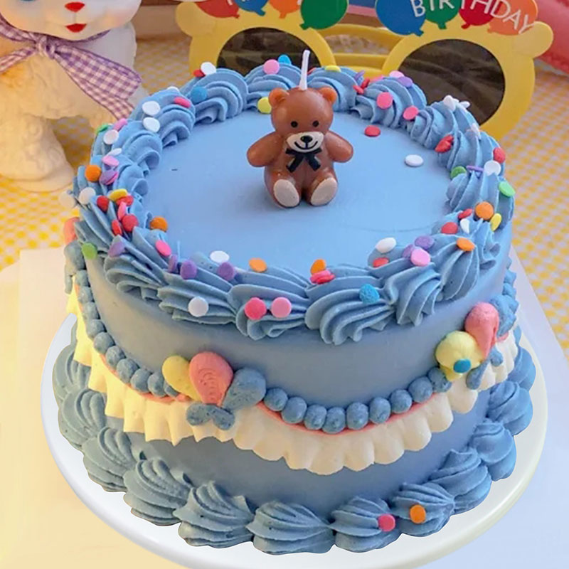 冠堂居多层生日蛋糕模型仿真2021新款网红三层森系鲜花婚礼橱窗样品