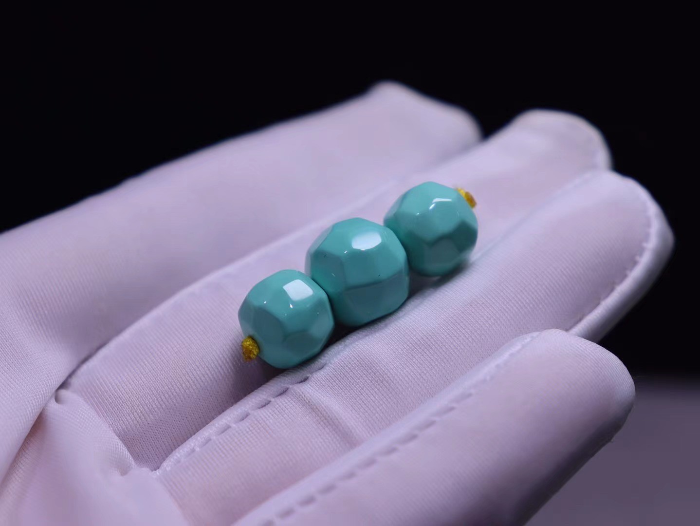 鹿朵湖北原矿绿松石无相珠单珠散珠隔珠金刚橄榄核菩提手串配珠饰瓷釉