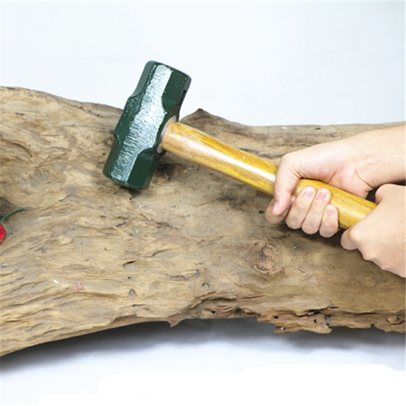 重型大锤头木柄八角石工锤大铁锤八角锤榔头大锤高碳钢实心锤子16磅不