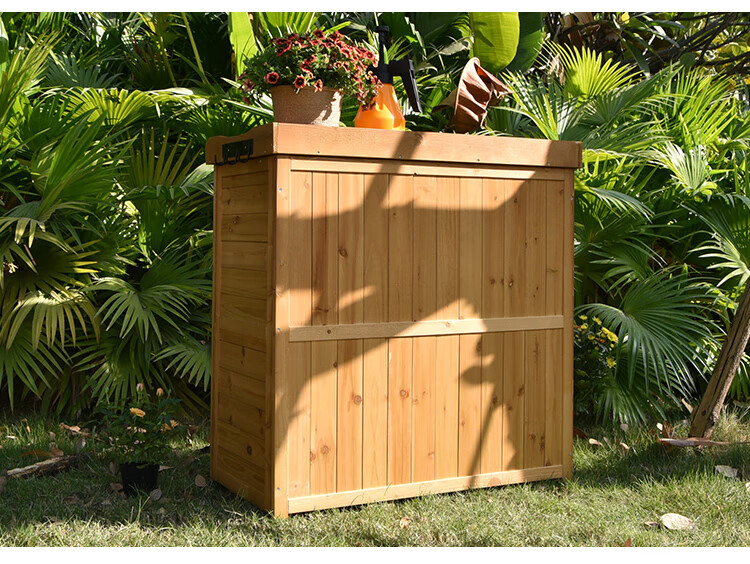 防水防晒户外储物柜 户外收纳柜鞋柜杂物柜木制工具柜花园阳台防水