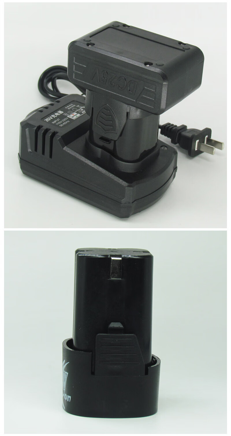 适用龙韵戈麦斯芝浦富格25v手电钻锂电池充电钻电池充电器大容量电池