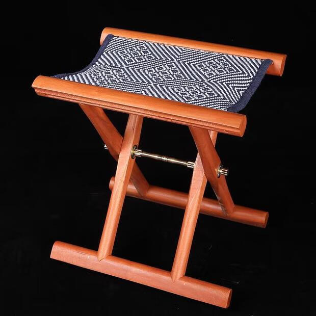 红木马扎实木马扎红木工艺马扎便携式马札折叠凳子换鞋