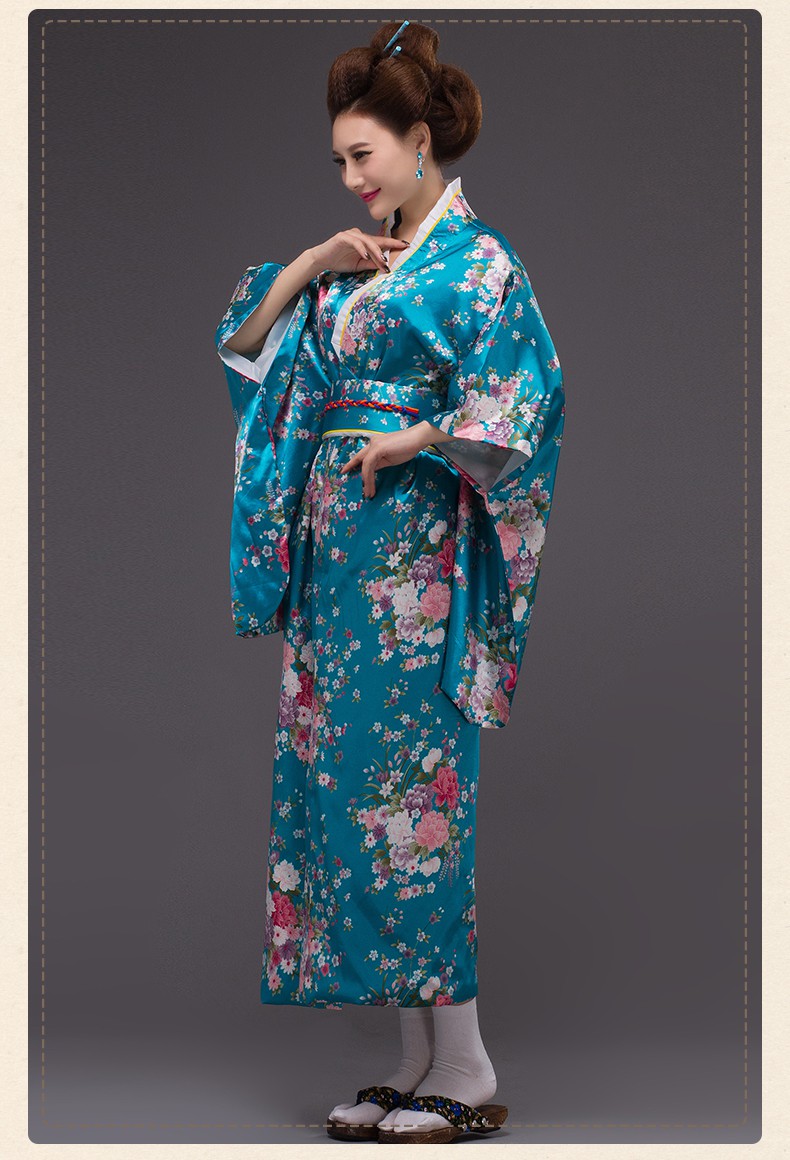 伊必圣和服正装女式樱花浴衣开衫长款振袖写真改良动漫cos表演服红色