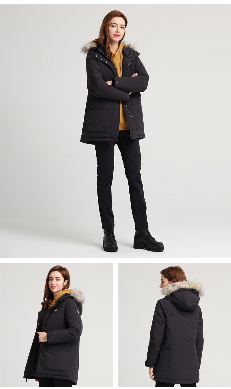 jackwolfskin狼爪官方羽绒服女秋冬新品防泼水600蓬鹅绒中长款羽绒服