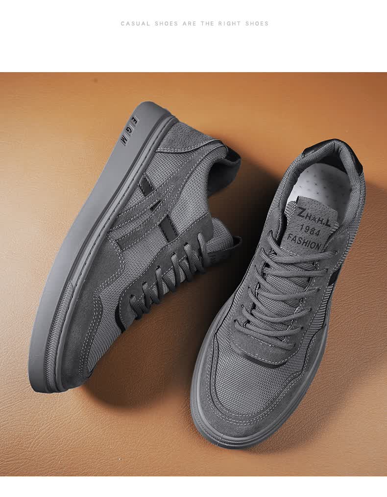 超纤皮运动风休闲鞋板鞋时尚男鞋子 深灰 39品牌: 鳄鱼恤(crocodile)