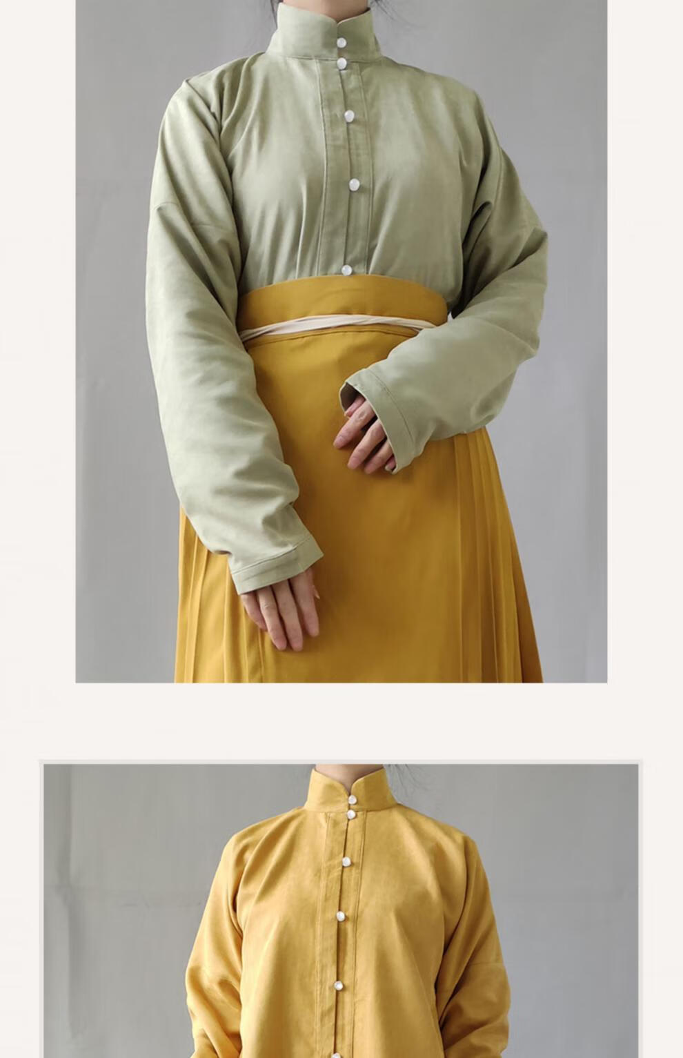 吉普(jeep)品牌男装2022新款汉服明制立领对襟窄袖短衫纯色百搭男女春