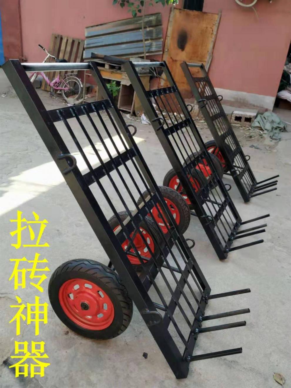 推土车工地地推车灰斗车水泥手推车环保车垃圾车拉砖小铁车拉砖加厚