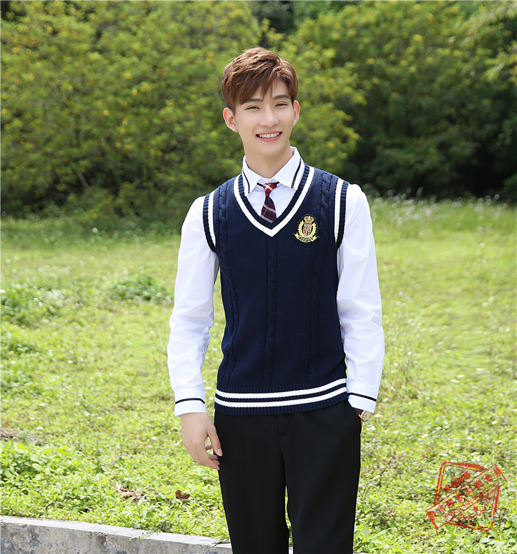 学院风秋冬装套装三件套韩国初高中学生会开幕式服装班服单件毛衣外套