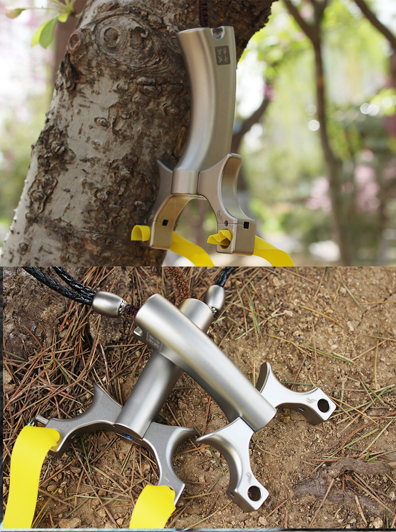 tc21合金扁皮单卡弹弓高精准度免绑户外威力大锁喉卡球单工 喉卡球