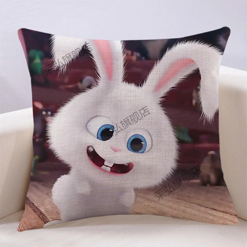 爱宠大机密兔子抱枕定制双面小白毛绒公仔可爱卡通靠枕垫生日礼物240x