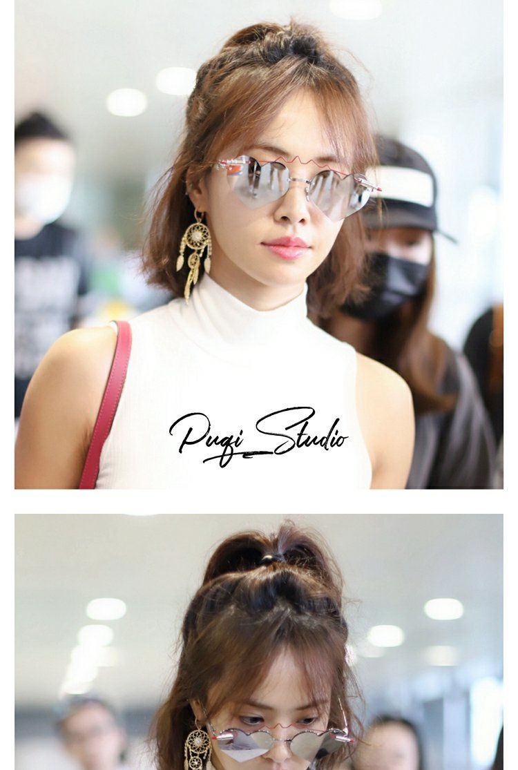 爱心眼镜赵丽颖白敬亭同款海边太阳镜心跳爱心红色心形墨镜时髦眼镜