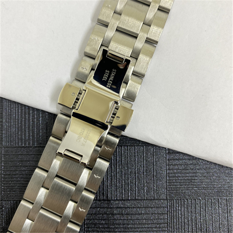 适用天梭1853库图t035表带t035627t035617t035410t035407a钢带全金色