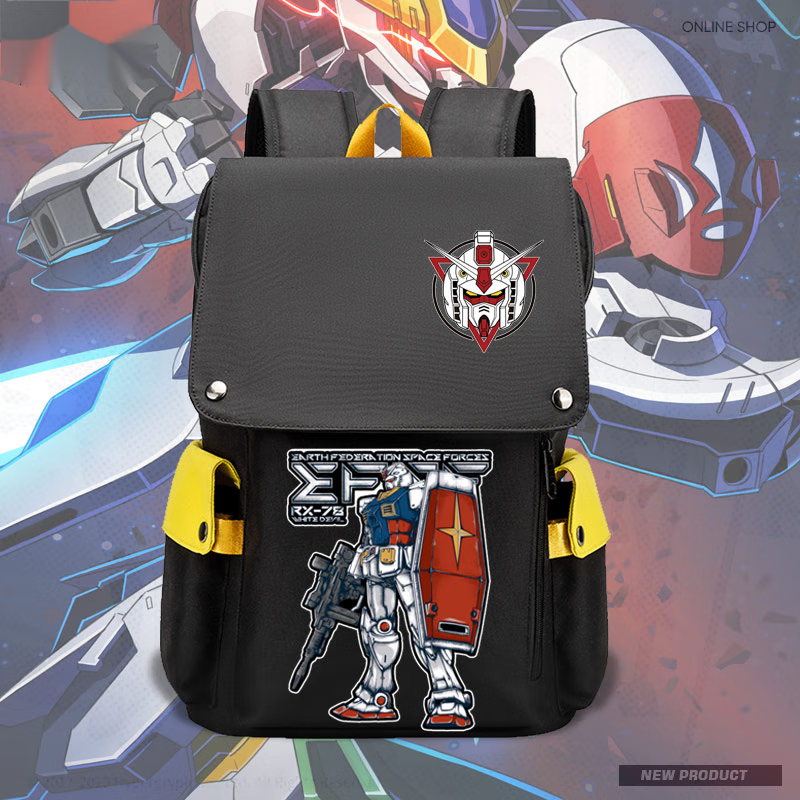 机动战士高达动漫周边学生书包自由敢达二次元男女时尚双肩背包tt灰1