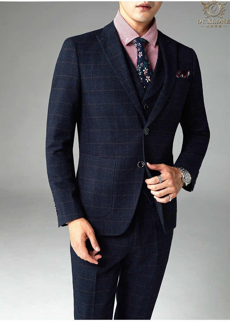 奥西劳德轻奢品牌男装西服套装男正装商务休闲服装男士结婚新郎礼服