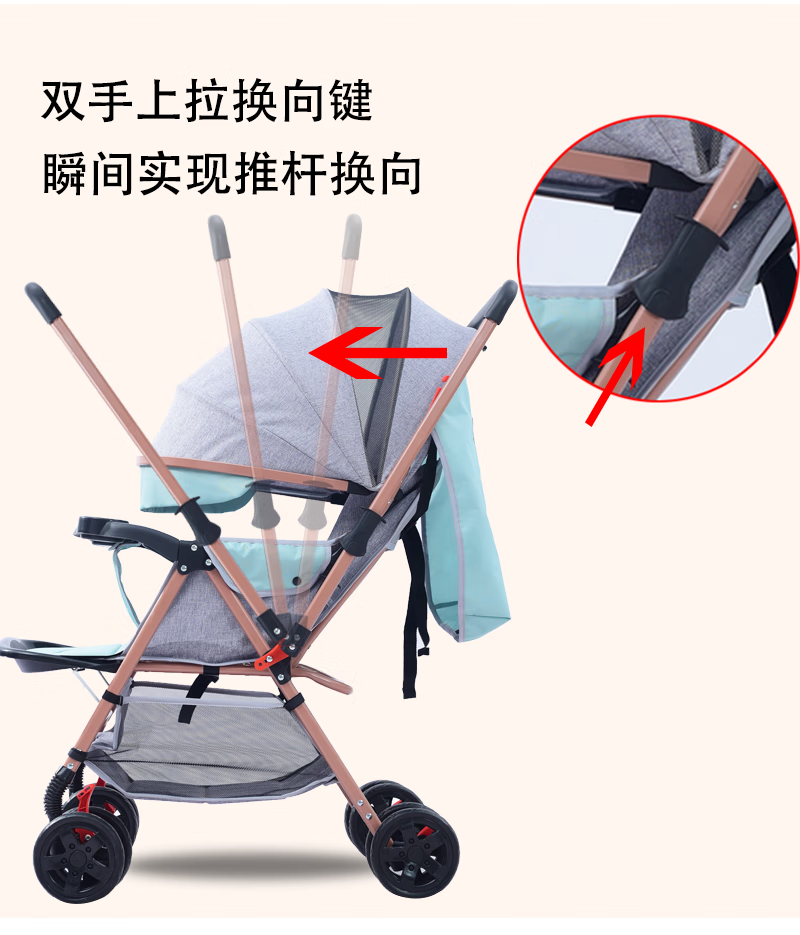 三胞胎婴儿车 双胞胎三胞胎婴儿推车可拆分可坐可躺可折叠可进电梯高