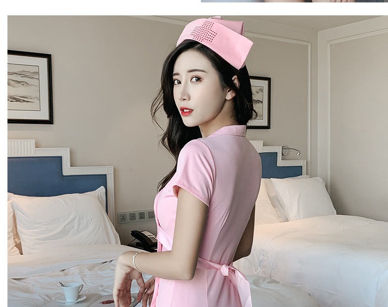 久爱性感免脱睡衣大码护士衣服制服诱惑激情套装女透明 粉色(衣服