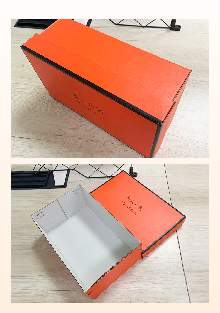 子木雅居(zimuyaju) aj鞋盒专柜橙色直播鞋盒彩色加厚牛皮纸翻盖天地