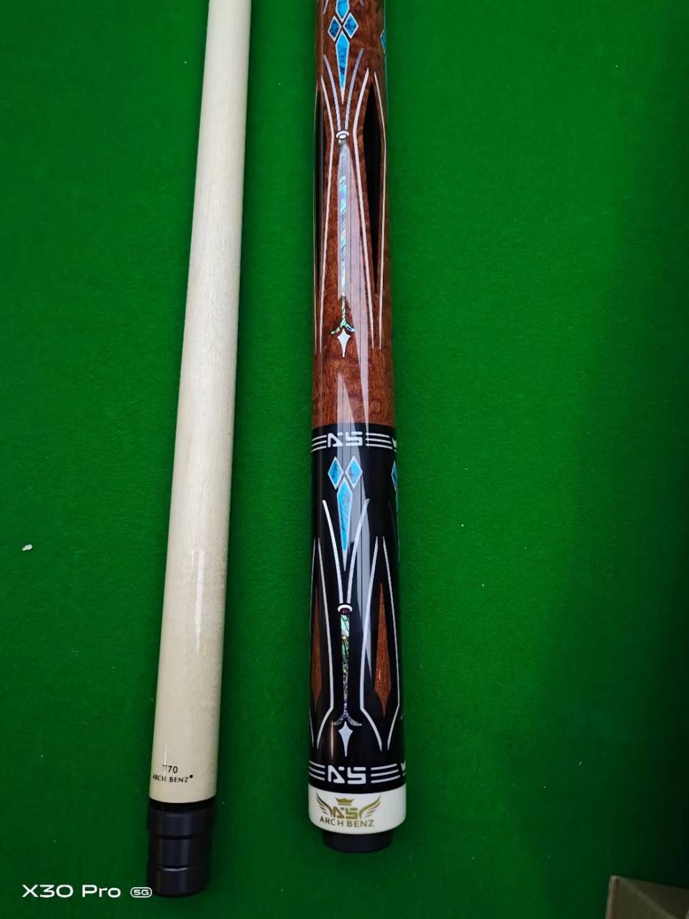 奥斯本兹台球杆征途台球杆t70职业前肢中八镶嵌中式枫木as球杆华幻