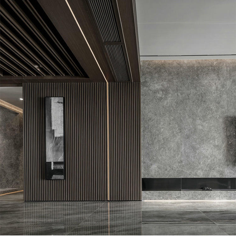 生态木网红实木格栅板长城板电视背景墙护墙板木饰面装饰板凹凸形