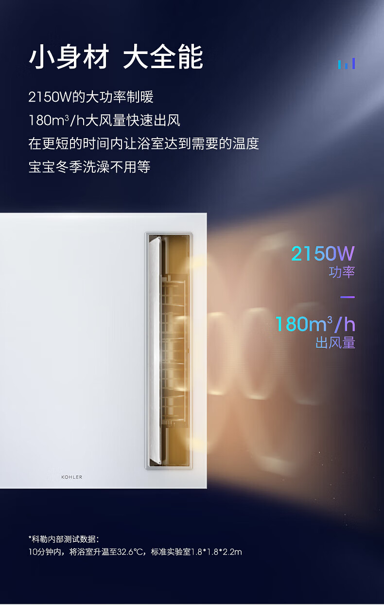 科勒浴霸净暖机多功能排气扇照明换气一体浴室暖风机卫生间77317 77