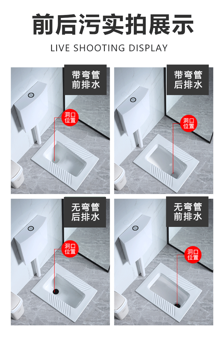 东鹏蹲便器家用蹲坑式冲水箱整套装防臭大便器工程酒店蹲厕便池 单购b