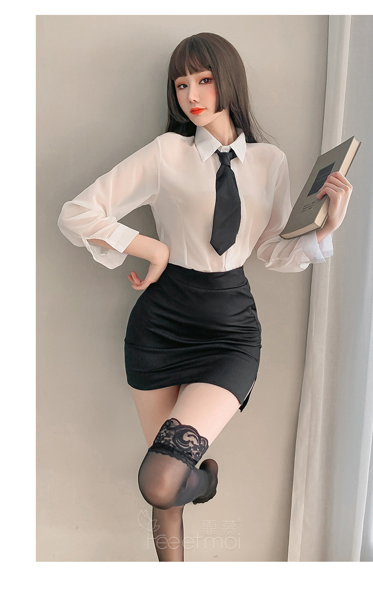 女用性感激情t裤诱惑角色扮演睡衣衣服秘书ol套装领带衬衫包臀裙t裤