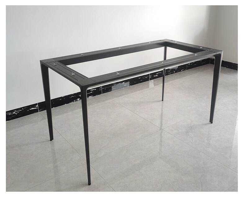 岩板餐桌支架桌腿支架金属铝合金家用办公桌轻奢岩板餐桌桌脚金属烤漆