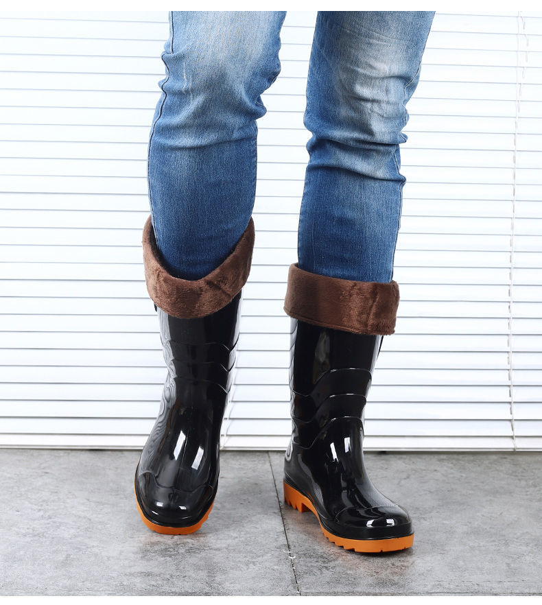 淑游防水牛筋底雨鞋男胶鞋耐磨高筒雨靴中筒水鞋防滑劳保洗车水靴工地