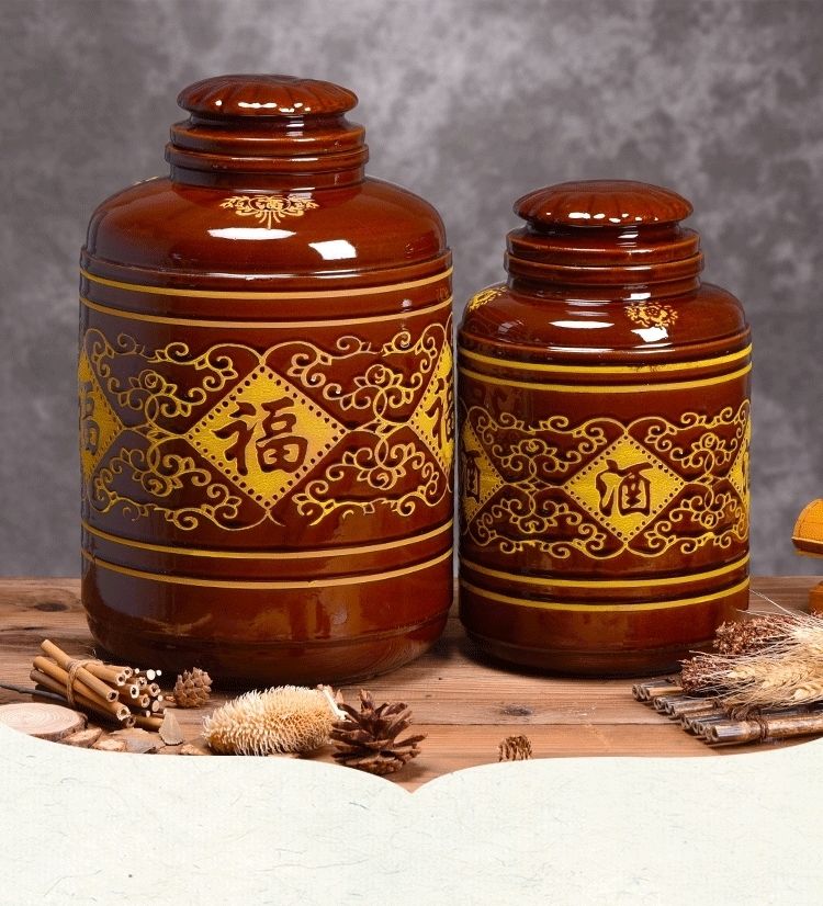 酒坛子陶瓷泡酒坛土陶酒坛陶瓷存酒家用窖藏大酒缸密封酒罐子批发梅