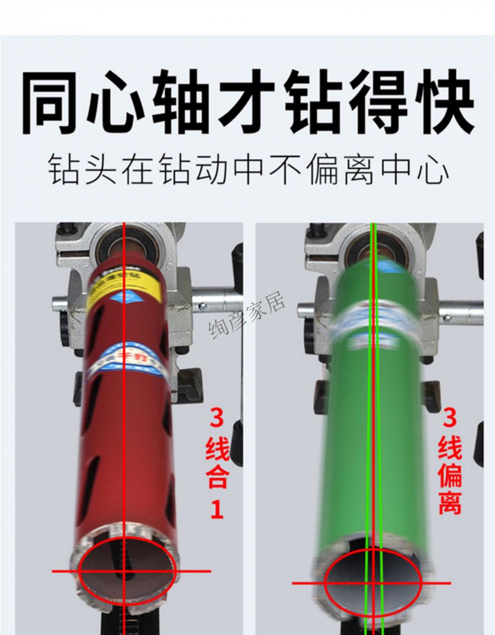 水鑽鑽頭加長幹打水鑽頭快速63金剛石打孔混凝土牆壁打洞加長水鑽機開