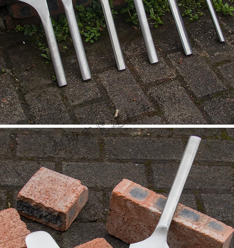 不锈钢砖刀全钢一体加厚瓦刀小号双面泥刀泥工垫江砖刀建墙工具不锈钢