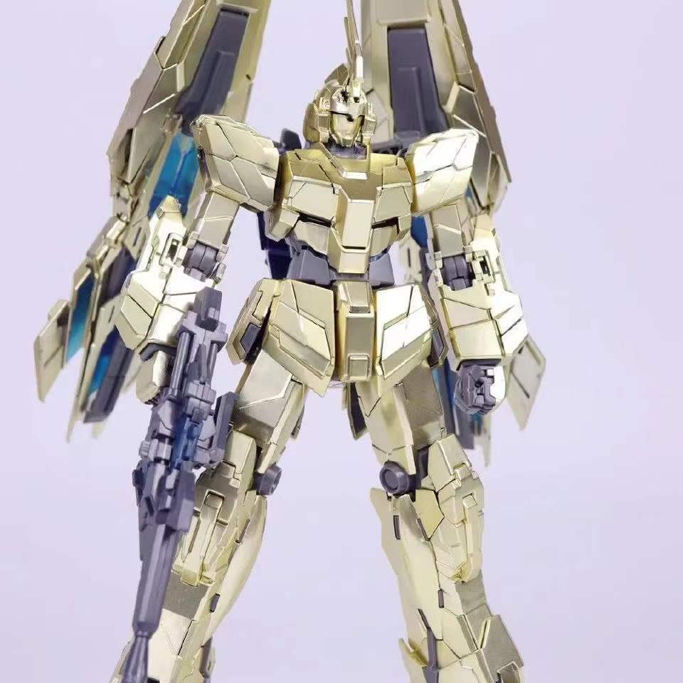 高达大班6642菲尼克斯电镀金独角兽mg1100带水贴拼装高达模型菲尼克斯
