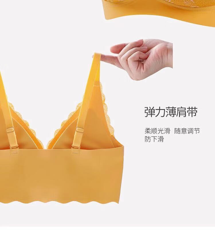 105795-【亲肤乳胶无痕内衣】2021新款泰国乳胶内衣女聚拢无痕无钢圈运动文胸吊带蕾丝美背大码内衣 氧气粉+丁茶肤 L码【适合100-115斤】-详情图