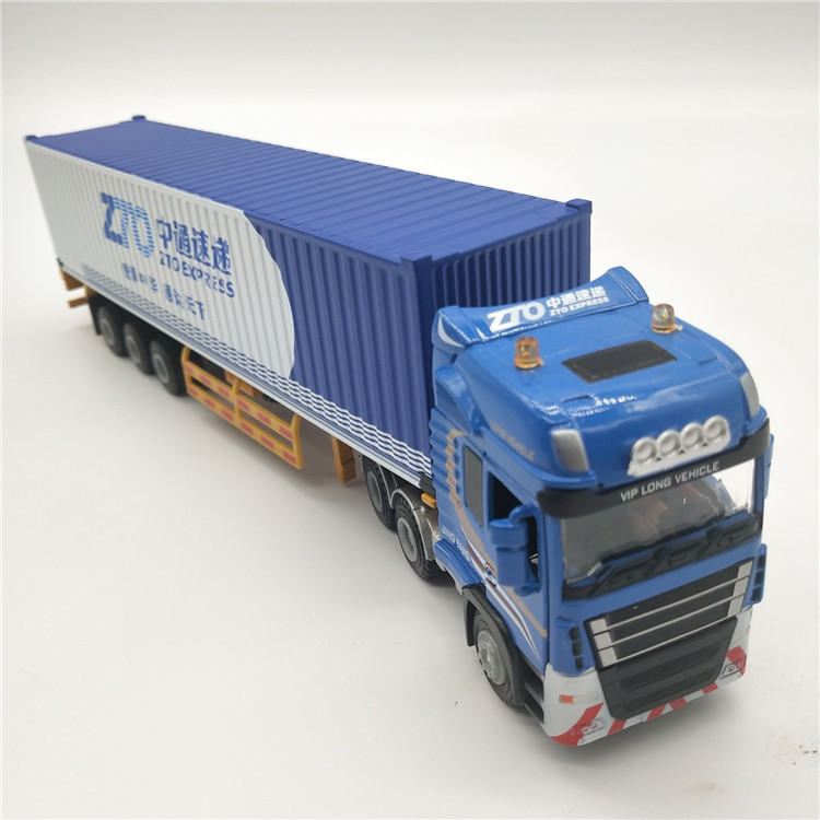 快递物流车模型1:50极兔中通快递集装箱卡车合金集装箱车模货柜运输