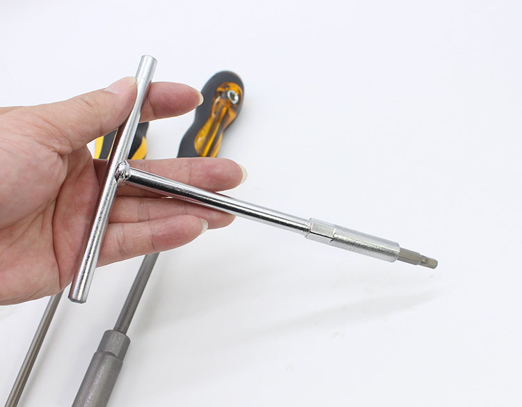 批头手柄自锁工业级14螺丝刀手柄635mm自锁批头伸缩螺丝批两用磁性t型